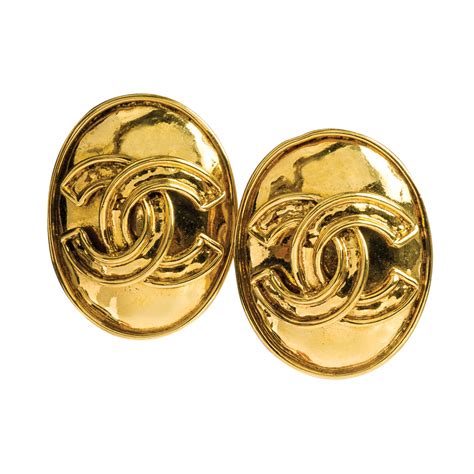 where can i buy chanel logo earrings online|chanel vintage logo earrings.